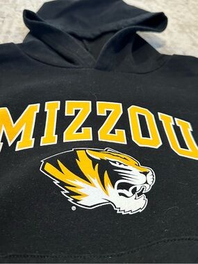 Champion Black Mizzou Hoodie with Yellow and White Tiger Logo